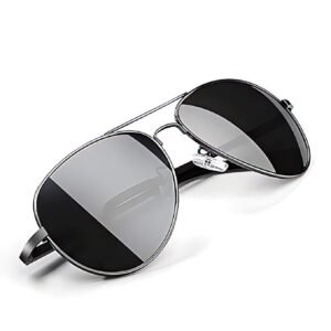 Black Jones Polarized Sunglasses | Full Rim Aviator Shape